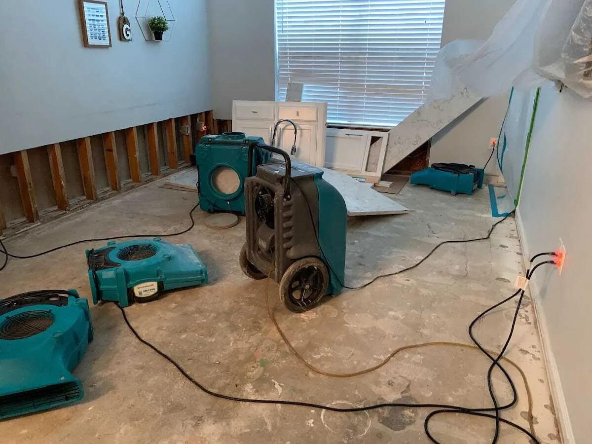 Dehumidifier in flood-cut room for Water Extraction & Removal in Poplar Grove
